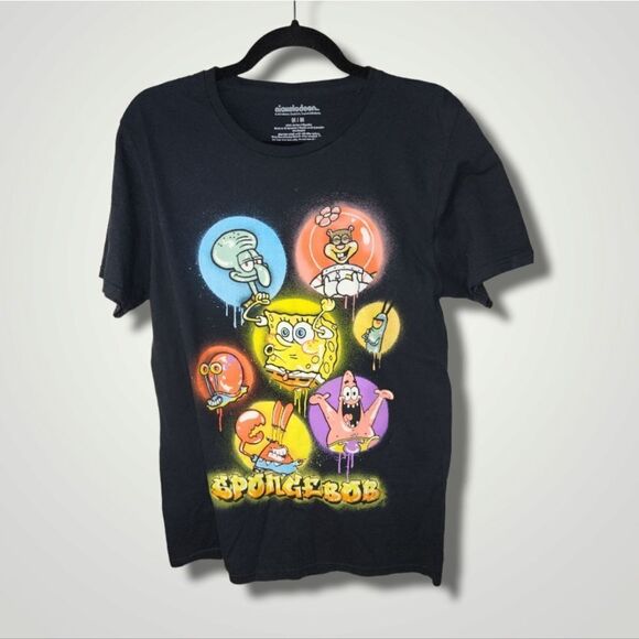 Nickelodeon Spongebob SquarePants Mens T Shirt Size Medium Black - Picture 2 of 5
